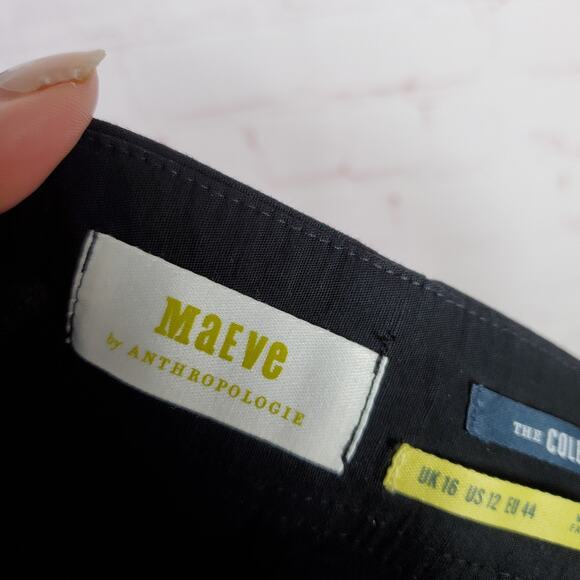 Anthropologie Maeve The Colette Portside Jumpsuit Sz 12 Black Sleeveless Pockets - Picture 15 of 16